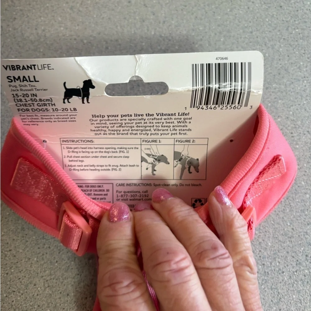 New Small  Vibrant Pink Pet Harness Adjustable straps  Comfortable padding